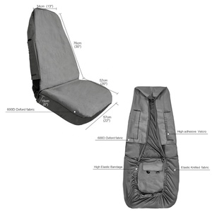 Protector de asiento de coche, tamaño personalizado, estilo deportivo, fundas de asiento delantero en rojo, hecho de tela Oxford suave - Product Image 4