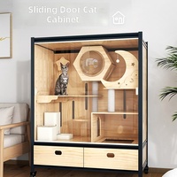 Vente directe usine – Grande villa pour chat en bois massif multicouche, niche, armoire de logement pour animaux, maison pour animaux respirante et imperméable