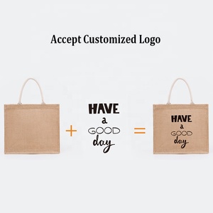 Natural PE Coating Lamination Burlap Custom logo Color Eco Friendly Grocery <strong>Tote</strong> <strong>Bags</strong> Reusable Sac En <strong>Jute</strong> Shopping <strong>Bag</strong> - Product Image 3