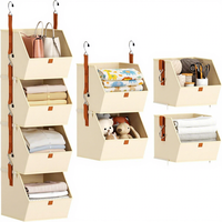 Armoire suspendue en tissu à quatre couches pour le rangement, gain de place, idéale pour l'organisation de la chambre, paniers de rangement pliables.