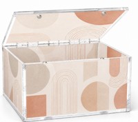 Boîte cadeau magnétique à charnière en acrylique transparent avec impression de fleurs sauvages et d'herbes, étui de rangement pour souvenirs, fournisseur en gros