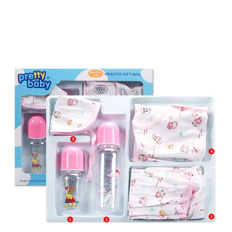 Китайский производитель, комплект одежды для новорожденных, набор из пяти предметов, бутылочка из силикагеля, бутылочка для кормления
