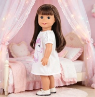 Robe à manches bouffantes imprimée licorne arc-en-ciel MSYO, en dacron durable, vêtements de poupée tendance pour poupée de 18 pouces, cadeau promotionnel