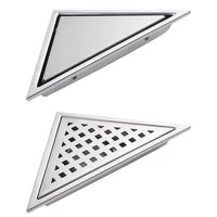 Siphon de sol triangulaire moderne en acier inoxydable pour salle de bain, anti-odeur, invisible, pour douche d'angle