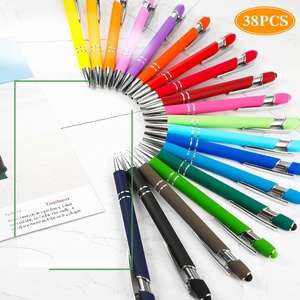 Metal Promotion <b>Pen</b> with Soft Touch Stylist 1.0mm Writing Width <b>Blue</b>/Black Ink-Advertising Gift - Product Image 3
