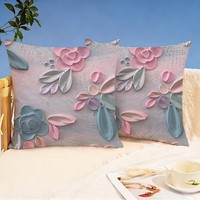 Housses de coussin personnalisables, artisanat italien, motifs floraux, fermeture éclair, housses de coussin décoratives pour chambre à coucher, canapé
