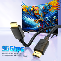 Câble HDMI 2.2 16K 60Hz 96 Gbps FRL série Ultra96, tressé en nylon, ultra haute vitesse, pour jeux, home cinéma, OEM