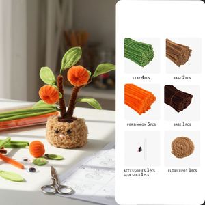 A Tree of <b>Sweet</b> Wishes Mini Twisting Stick Craft Kit Create a Fuzzy Persimmon Treeb Symbol of Good Luck Perfect Meaningful Gift - Product Image 2