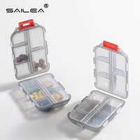 Boîte à pilules de voyage pliable écologique personnalisée à 10 compartiments, mini-organisateur de comprimés en plastique durable en PP, forme unique
