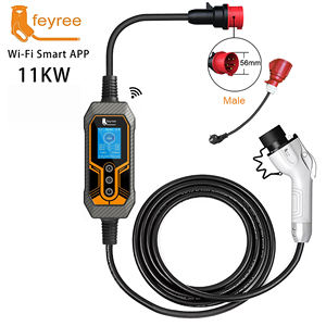 feyree 11kW EV Portable Charger GBT 3 Phase 16A Adjustable WiFi APP with Adapter 380V Portable EV Charger with Battery - Product Image 1