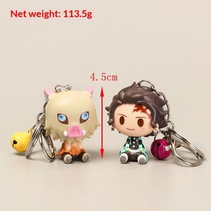 4pcs Anime Keychain Kawaii Inosuke Tanjiro Nezuko Agatsuma <span class=keywords><strong>Zenitsu</strong></span> Mini <span class=keywords><strong>Figurine</strong></span> Cartoon Pendant for Car Bag Decor Gift - Product Image 3