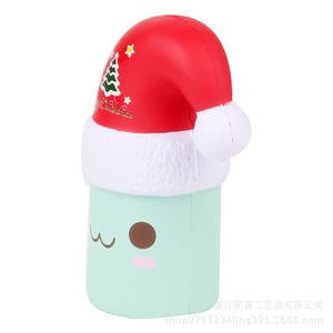Cute Christmas Hat Cylinder <b>Squishy</b> Toy Soft Plastic Promotional Gift - Product Image 2
