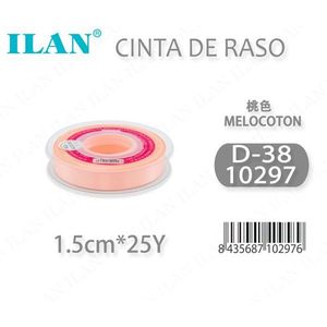 Nastro in Raso Ilan 1.5cm 25y Colore Pesca Melocoton D38 - Product Image 1