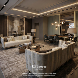 Nouvel ensemble de canapés sectionnels surdimensionnés de style français pour salon de villa, en tissu velours moderne - Product Image 2