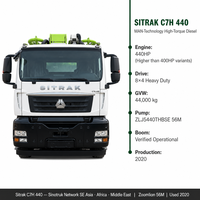 Bomba de Hormigón Móvil Usada Zoomlion 56m Howo Sitrak 8x4 con Control Remoto, Bomba de Hormigón de Segunda Mano ZLJ5440THBSE para Exportación