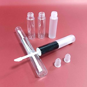 หลอดลิปกลอสเปล่า 6 มล. พลาสติก PETG ฝาเกลียวสองหัว บรรจุภัณฑ์เครื่องสำอางสำหรับลิปกลอส ผู้ผลิต OEM - Product Image 2