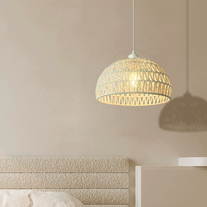 Lustre suspendu <span class=keywords><strong>lampe</strong></span> tricoté à la main tressé maison salon chambre décor <span class=keywords><strong>rotin</strong></span> corde <span class=keywords><strong>osier</strong></span> <span class=keywords><strong>bambou</strong></span> pendentif luminaire plafond - Product Image 4