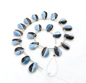Bonne qualité, 1 brin de pierres précieuses naturelles opale plus audacieuse, 21 pièces à facettes en forme de poire, perles de Briolette, vente en gros - Product Image 1
