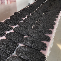 Perruque de Cheveux Humains Bruts Burmese Bouclés Double Tirage Qualité Supérieure 12A, Perruques Bouclées Pixie HD Lace Front 13x4 13x6 pour Femmes Noires