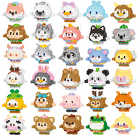 84 styles de blocs de construction micro en ABS, série animaux de dessin animé, vente en gros, briques DIY, modèle éducatif, décoration de bureau, cadeau pour enfant