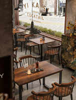 Chaise de restaurant commerciale pour hôtel, bar, café, table et chaise, ensemble table et chaises pour café