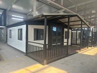 Maison conteneur modifiée détachable, extensible, respirante, de luxe, résistante aux ouragans, avec conception de modèle 3D, pour aménagement de bar extérieur