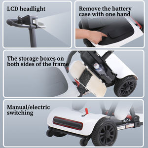 Scooter de mobilité pliable pour <span class=keywords><strong>personnes</strong></span> <span class=keywords><strong>âgées</strong></span> à 4 roues, léger, avec cadre en alliage d'aluminium - Compagnon de voyage portable - Product Image 5