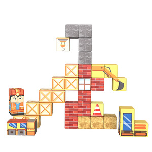 صندوق تخزين مغناطيسي محمول صغير لمكعبات البناء، مجموعة ألعاب بناء مغناطيسية للأطفال فوق <span class=keywords><strong>3</strong></span> سنوات، ألعاب تعليمية STEM - Product Image 5