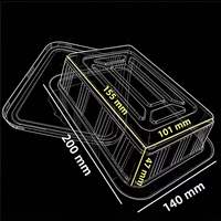 Boîte alimentaire transparente en PET pour fruits, pâtisseries, biscuits, boîte en plastique transparente de qualité alimentaire avec couvercle, plateau de rangement réutilisable pour boulangerie