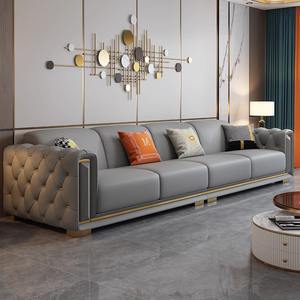 इतालवी शैली की लक्जरी अनुभागीय सोफे ने फोशान लिविंग रूम से सीधे आधुनिक हाई-एंड वास्तविक चमड़े का कारखाना स्थापित किया है। - Product Image 4