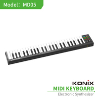 KONIX piano midi pour layar LED, baru murah 49 tombol MIDI Keyboard elektronik grosir piano midi pengontrol keyboard