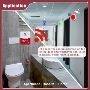 Botón de Llamada de Emergencia Inalámbrico para Personas Mayores, Alarma con Cable para Baño con Luz Estroboscópica, 1 Receptor para Cuidado en el Hogar y 1 Botón de <span class=keywords><strong>Ayuda</strong></span> - Product Image 3