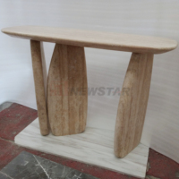 Tables consoles modernes en travertin, dessus en marbre, entrée antique, table d'appoint pour couloir, table console en marbre haute, moderne