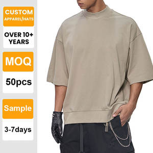 Camiseta de Alta Calidad con Logotipo Personalizable, Lisa, Gruesa, con Hombros Caídos, 100% Algodón, Impresión al por Mayor, Bordado para Hombre - Product Image 3