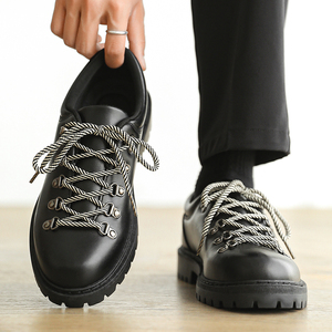 Nuevas botas de tacón alto de tío negro de alta calidad, zapatos de tendencia de moda con punta ancha, <span class=keywords><strong>precio</strong></span> bajo grueso, Exportación de fábrica, botas clásicas para jóvenes - Product Image 4