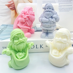 3D Santa Claus Silicone Mold Handmade Santa Claus Aromatherapy Candle Mold DIY <b>Soap</b>, Resin, Gypsum - Product Image 2