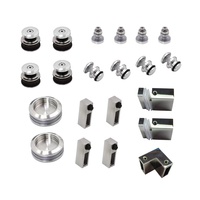 Kit complet de salle de bain avec roulettes de 39 mm de diamètre, porte de douche en verre sans cadre, en acier inoxydable SS304