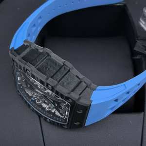 Orologio da Uomo di Alta Qualità 53-01 <span class=keywords><strong>Polo</strong></span> Tourbillon Meccanico con Cassa Tonneau, Allarme, Cinturino in Gomma, Quadrante a Lancette, 48mm, Fibra di Carbonio - Product Image 5