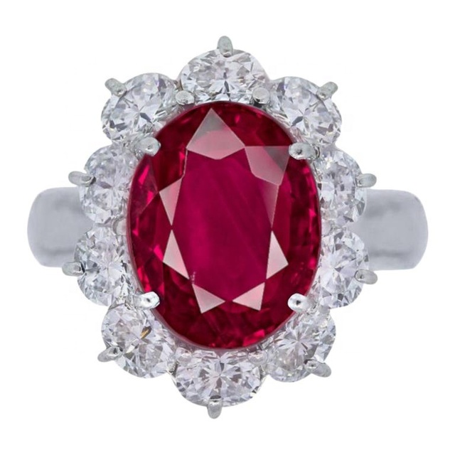 Romantic Handmade 14k & 18k Pure Solid Gold Engagement Ring with Oval Cut Ruby Gemstone Fashionable for Wedding and Party