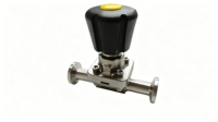 Vanne à diaphragme hygiénique manuelle DN10 SS316L avec volant, raccord Tri-Clamp, zéro espace mort, CIP SIP, vanne sanitaire