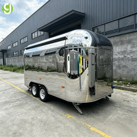 Chariot de nourriture mobile en acier inoxydable Goeasy pour le camping en plein air, chariot de nourriture de rue en acier miroir