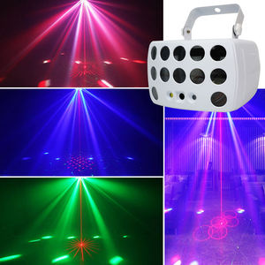 Linterna LED Láser 3 en 1 con Control DMX, Lámpara Estroboscópica RGB para Escenarios, ABS, para Fiestas Disco, Resistente al Agua, Recargable - Product Image 4