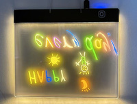 Tableau fluorescent manuscrit lumière LED panneau d'affichage affichage effaçable acrylique babillard créatif thé au lait peint à la main
