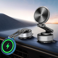 Cargador Inalámbrico para Auto con Bloqueo Automático 2.0, Carga Rápida de 15W, Soporte con Fuerte Imán N52, Tipo-C para Teléfono Móvil