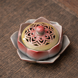 Encensoir créatif en céramique peinte motif lotus, diffuseur d'arômes domestique en forme d'oie et de poire, céramique <span class=keywords><strong>zen</strong></span> pour thé et aromathérapie - Product Image 5