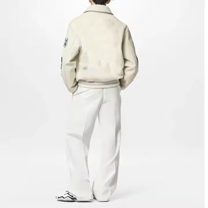 Bán Buôn Tùy Chỉnh Người Đàn Ông Của Letterman Áo Khoác Chất Lượng Cao Da Lông Cừu Ấm Dài Cao Đẳng Bóng Chày Áo Khoác In Thêu - Product Image 6