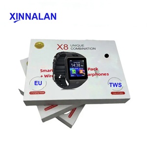Reloj Inteligente X8, Auriculares Inalámbricos, Cargador Europeo, Juego de Regalo Premium <span class=keywords><strong>7</strong></span> en 1, Superventas - Product Image 1