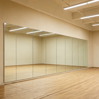 Miroir de sécurité à prix abordable avec support en vinyle et bord poli plat pour applications en salle de sport, fitness et studio de danse