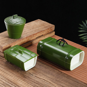 Plateau de service imitation bambou pour légumes et tripes, vaisselle de cuisine japonaise, usage hôtelier et restaurant - Product Image 4