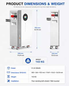 Batería de Almacenamiento de Energía Solar para el Hogar LITHTECH, Precio de Fábrica, 20 KWH, Litio 48V 400Ah, Sistema Solar - Product Image 2